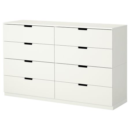 Комод с 8 ящиками НОРДЛИ, белый (160x97 см)