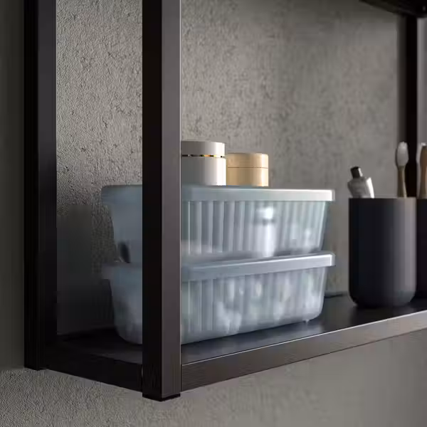 RYKTA РЮКТА Контейнер с крышкой - прозрачный серо-синий 9x24x7 см/0.5 л - фото 3