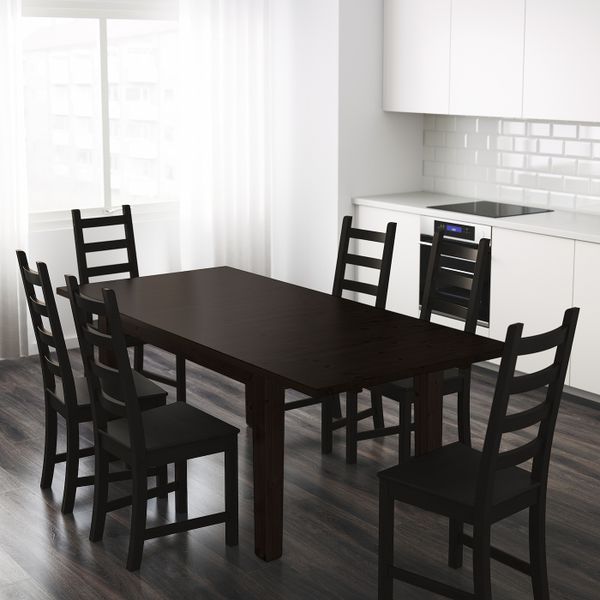 Раздвижной стол, коричнево-чёрный 147/204x95 см IKEA STORNÄS СТУРНЭС 403.714.09 - фото 3
