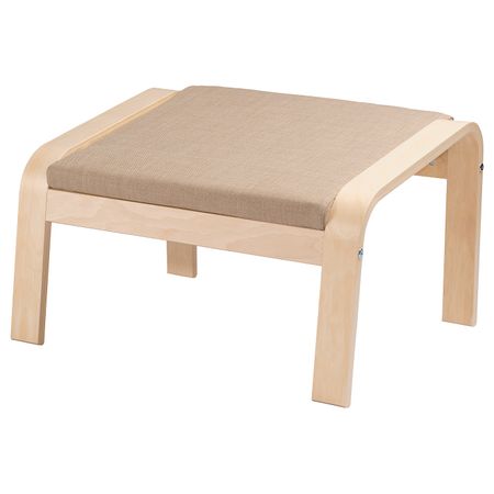 Табурет для ног, березовый шпон/Шифтебу бежевый IKEA POÄNG ПОЭНГ 893.028.10