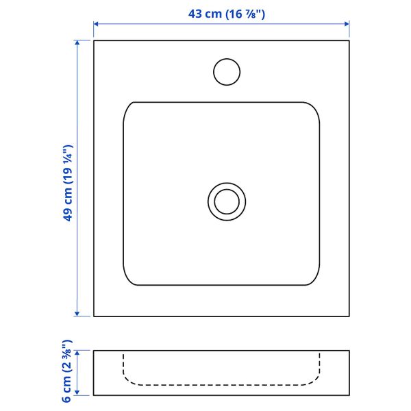 IKEA, дополнительный ракурс - схема-чертеж с размерами