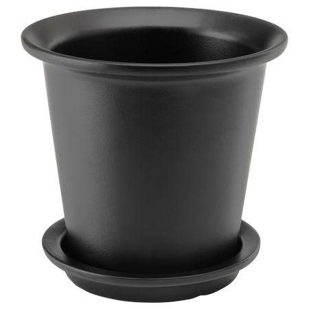 Горшок цветочный с поддоном ЮДЖУБЭР, черный (12 см)