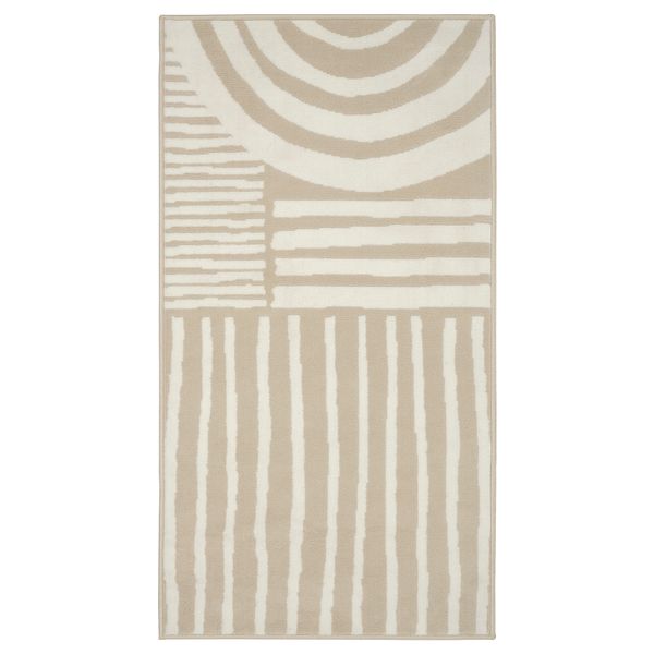 Ковер, короткий ворс, 80x150 см, бежевый, белый IKEA VEJSTRUP 705.254.53 - фото 1