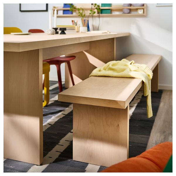 BERGSHYTTAN БЕРГСХЮТТАН Скамья - с эффектом тонировки березовый шпон 210x38 см - фото 2