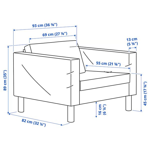 IKEA, дополнительный ракурс - схема-чертеж с размерами