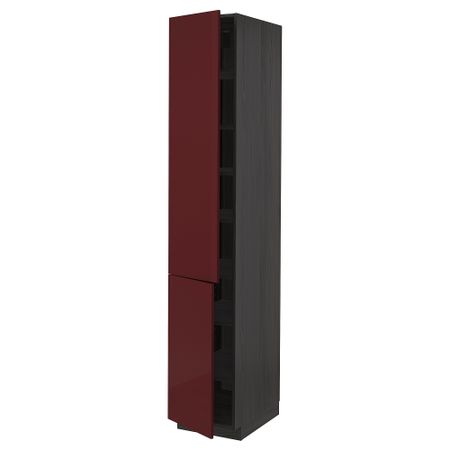 Высокий шкаф с полками, 2 дверцы, 40x60x220 cm IKEA METOD МЕТОД 194.632.36