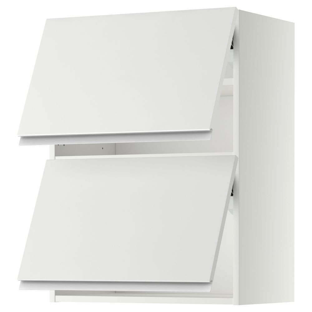 Навесной шкаф, 2 дверцы, горизонтальный МЕТОД, белый, Нодста белый - схема-чертеж с размерами