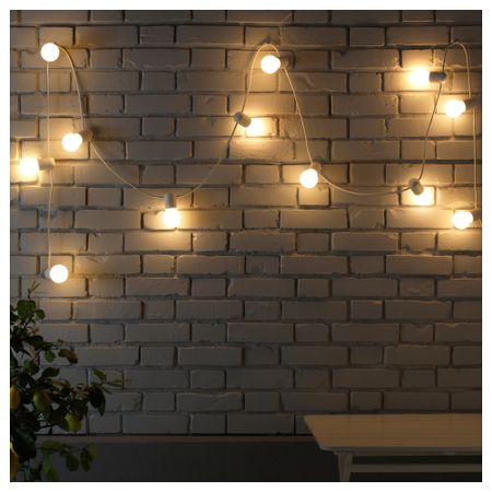 Гирлянда, 12 светодиодов СТРОЛА, д/дома/улицы, матовый