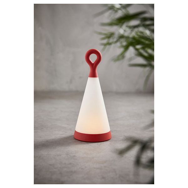 Настольная светодиодная лампа, солнечная батарея СОЛВИДЕН, для сада, треугольник красный/белый (30 см) - схема-чертеж с размерами