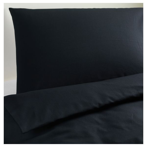 Пододеяльник и 2 наволочки ДВАЛА, черный - фото 1