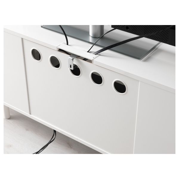 Тумба под ТВ МОСТОРП, глянцевый белый белый (160x47x60 см) - фото 3