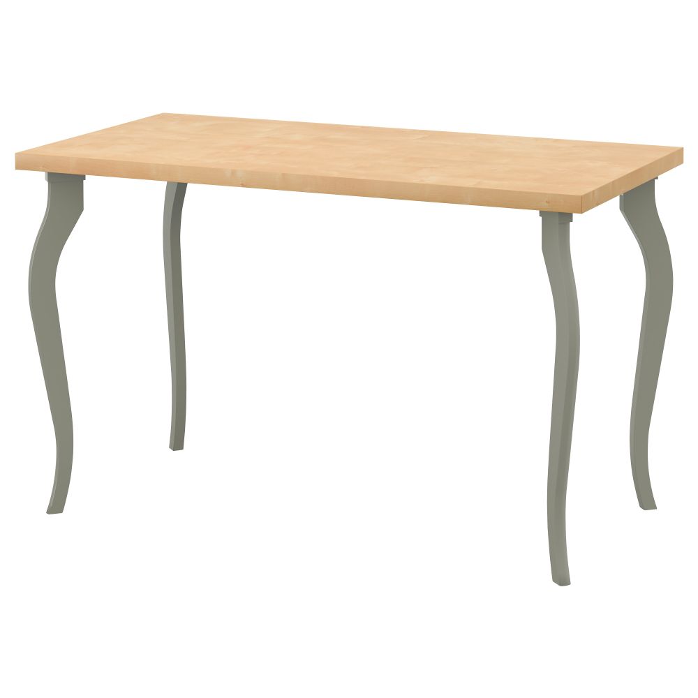 Стол ЛИННМОН / ЛАЛЛЕ, под березу, серый (120x60 см) - фото 1