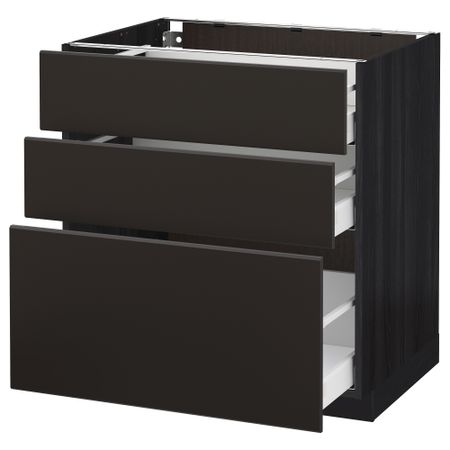 Напольный шкаф с 3 ящиками, 80x60 cm IKEA METOD МЕТОД, MAXIMERA МАКСИМЕРА 092.125.16