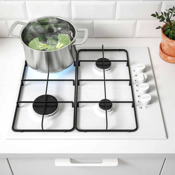 Поверхность встраиваемая газовая, белый IKEA LAGAN ЛАГАН 204.441.62 - схема-чертеж с размерами