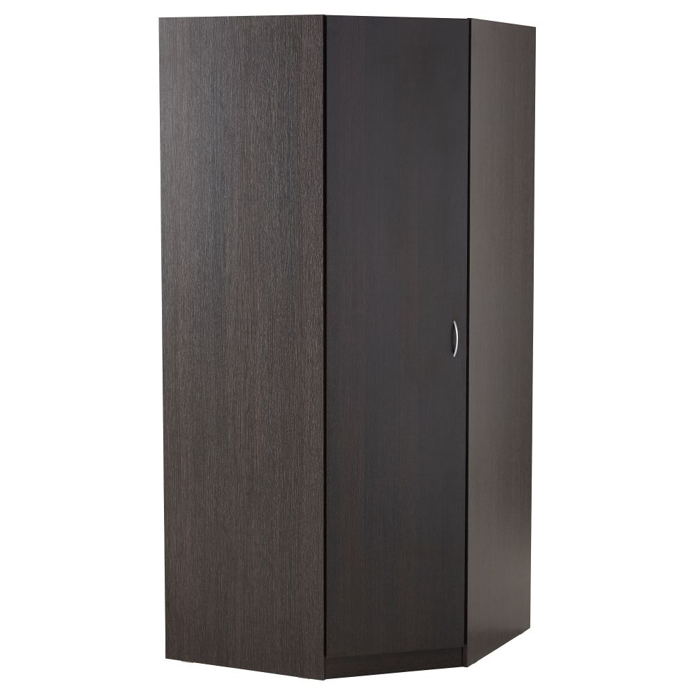 Гардероб угловой ТОДАЛЕН, черно-коричневый (90/90x202 см) - фото 1