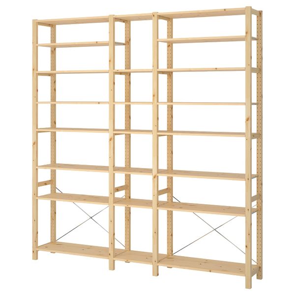 3 секции/полки, сосна 219x30x226 см IKEA IVAR ИВАР 492.483.73 - фото 2