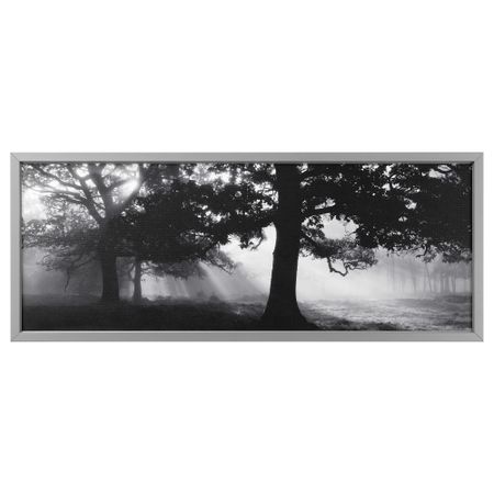 Картина с рамой БЬЁРКСТА, Лесная поляна II, цвет алюминия (140x56 см)