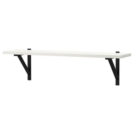 Полка навесная ЭКБИ ЕРПЕН / ЭКБИ ВАЛЬТЕР, белый, черный (119x30 см)