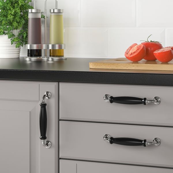 Ручка, черный/хромированный 148 мм IKEA SKÄRHAMN СКЭРХАМН 903.558.12 - схема-чертеж с размерами