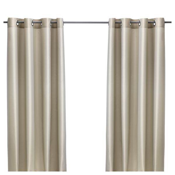 Гардины, 1 пара ПЭРЛЬБУСКЕ, бежевый (145x300 см) - фото 1