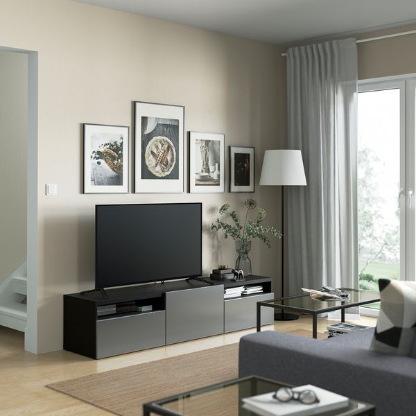 Тумба под ТВ с ящиками и дверцей, 180x42x39 cm IKEA BESTÅ БЕСТО 494.203.11 - фото 4