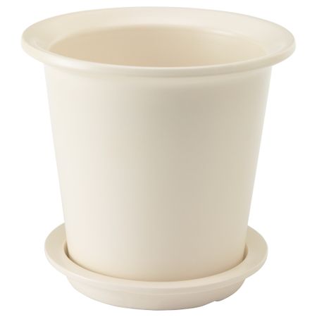 Горшок цветочный с поддоном ЮДЖУБЭР, белый (12 см)