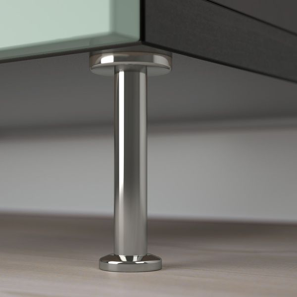 Комбинация для хранения с дверцами, черно-коричневый, СЕЛЬСВ/СТАЛЛАРП глянцевый/серо-зеленый светлый, 120x40x74 см IKEA БЕСТО - схема-чертеж с размерами