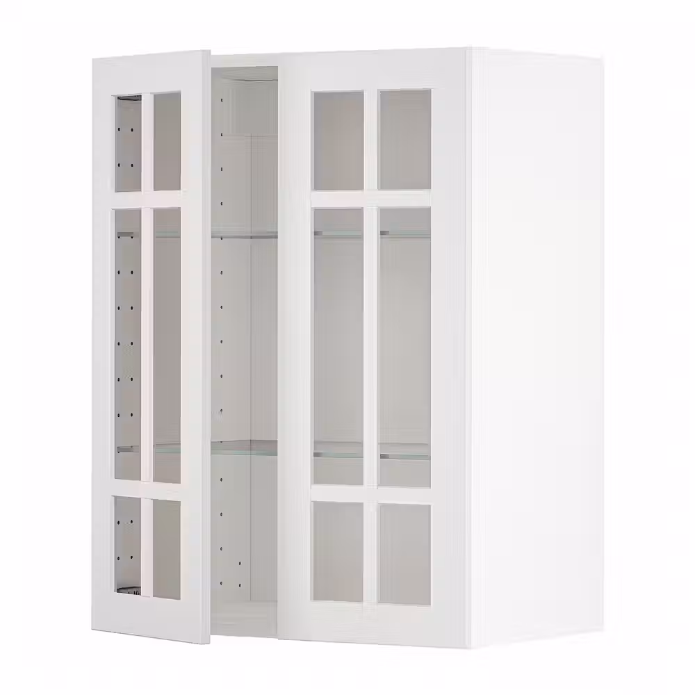 METOD Навесной шкаф/полки/2стеклян двери - белый/Stensund белый 60x80 см - фото 1