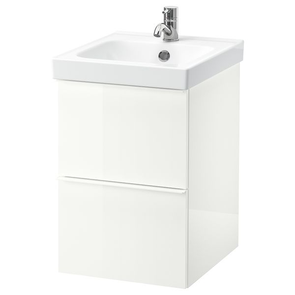 Шкаф для раковины с 2 ящиками, 43x49x64 cm IKEA ODENSVIK ОДЕНСВИК, GODMORGON ГОДМОРГОН 293.253.53 - фото 2