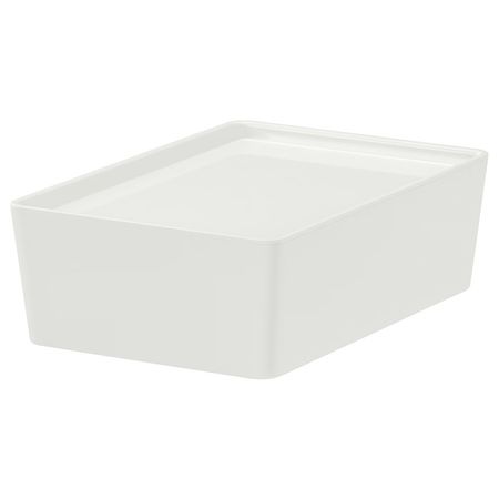 KUGGIS Контейнер с крышкой - белый 18x26x8 см