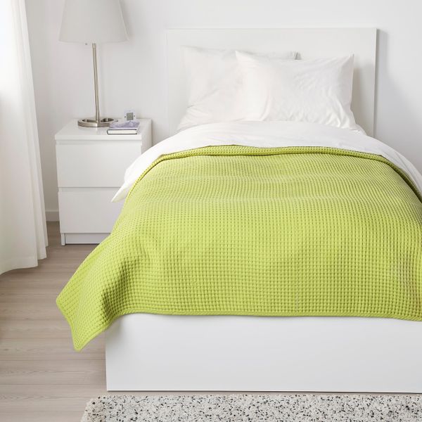 Покрывало, светло-зеленый 150x250 см IKEA ВОРЕЛЬД 804.498.64 - фото 2