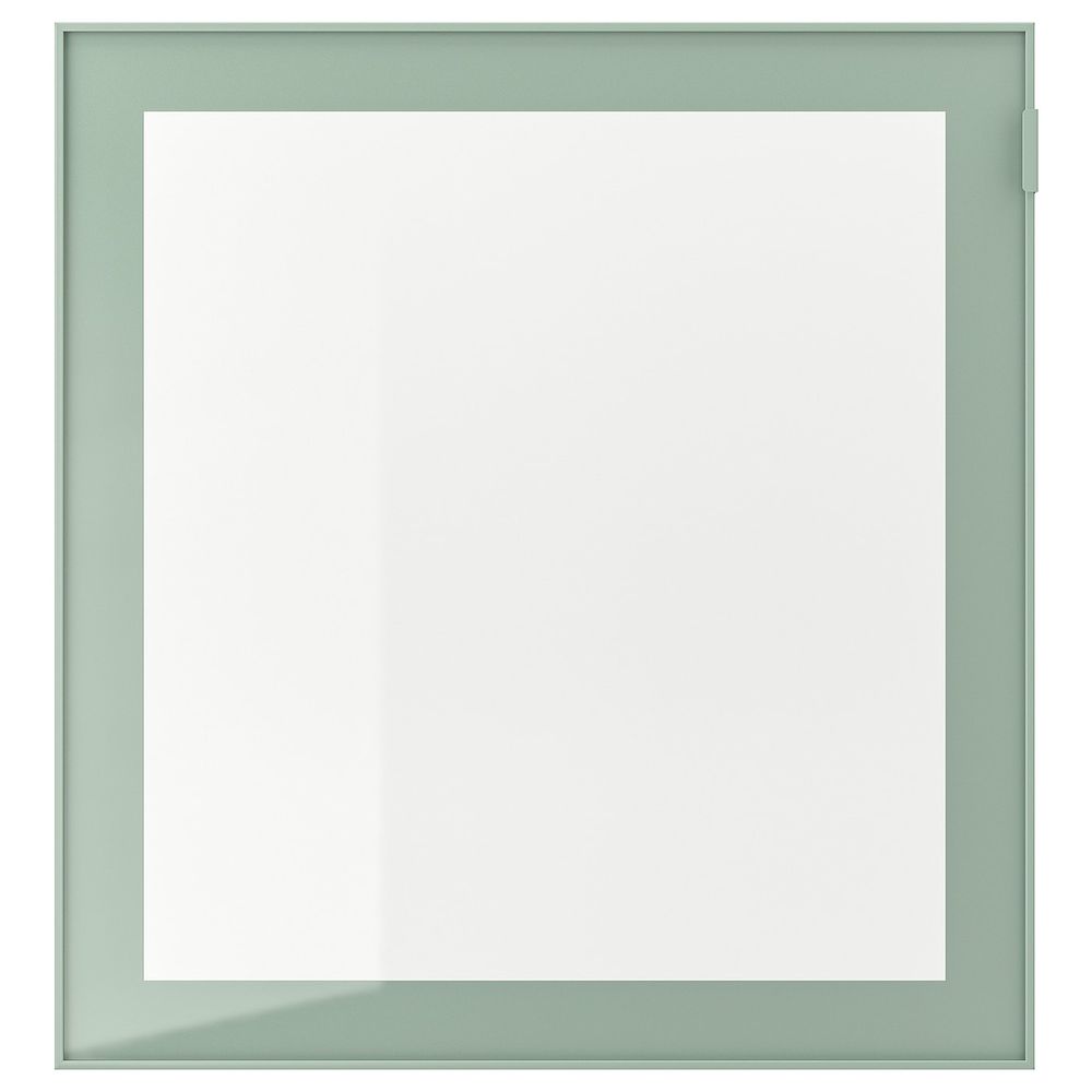 Стеклянная дверь, светлый серо-зеленый, прозрачное стекло, 60x64 см IKEA ГЛАССВИК 003.640.00 - фото 1