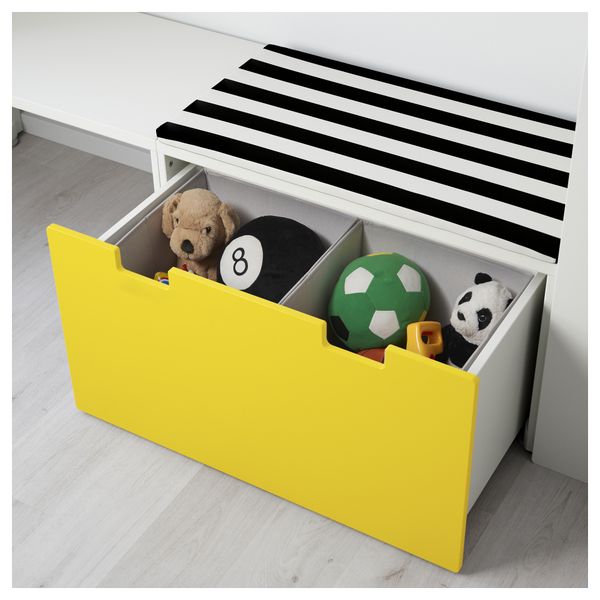 Комбинация для хранения со скамьей СТУВА, белый, желтый (300x50x128 см) - фото 3