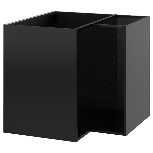 METOD Напольный шкаф угловой - черно-серый 88x60x80 см - фото 1