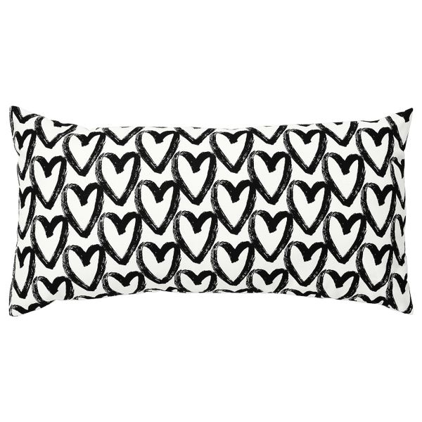 Подушка, белый, черный 30x58 см IKEA LYKTFIBBLA ЛИКТФИББЛА 604.728.03 - фото 1