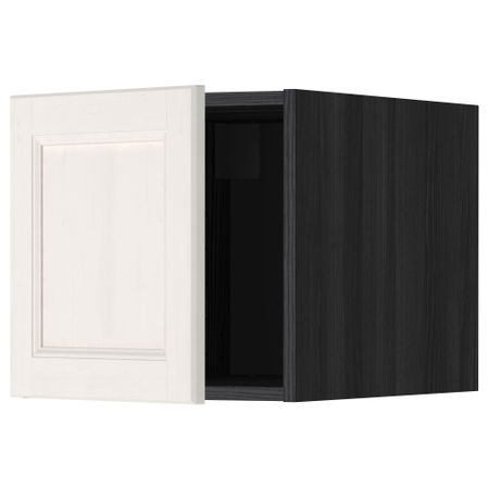 Верхний шкаф МЕТОД, черный, Лаксарби белый (40x40 см)