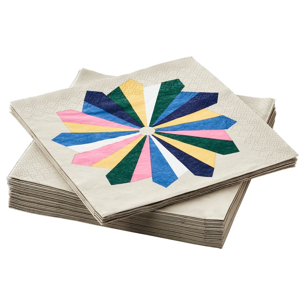 Салфетка бумажная, разные цвета 33x33 см IKEA ЭМНГОД 304.633.67 - фото 1