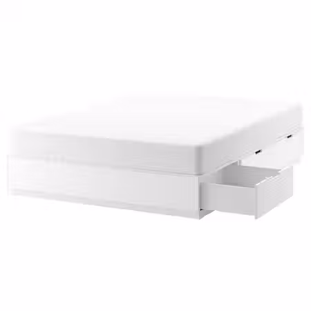 NORDLI Каркас кровати с ящиками - белый 140x200 см