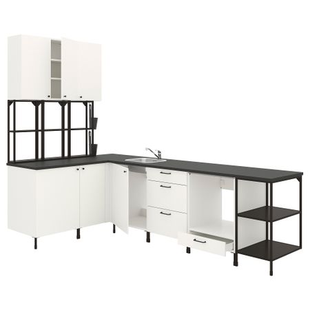 Угловая кухня, антрацит/белый IKEA ENHET 293.379.02