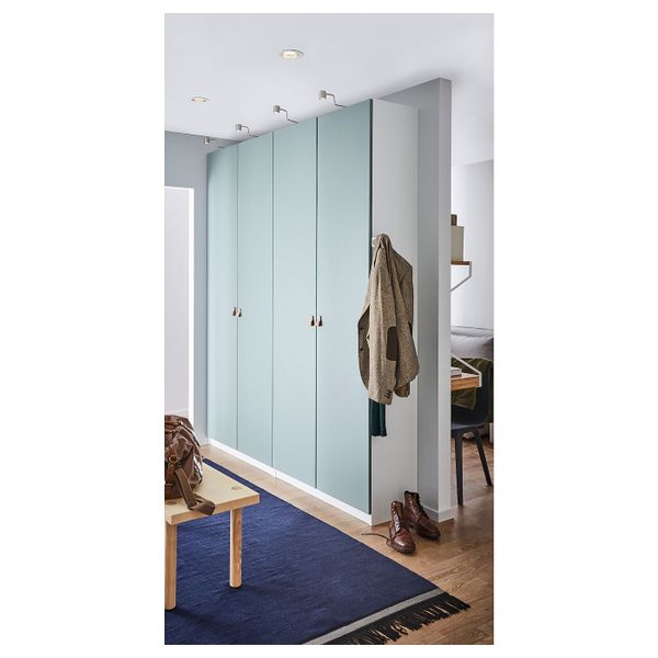 Гардероб, белый, Реинсволл серо-зеленый, 200x38x236 см IKEA ПАКС 792.266.09 - схема-чертеж с размерами