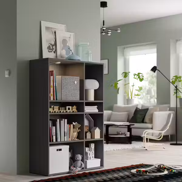 VIHALS Стеллаж с 6 полками - темно-серый 95x37x140 см - фото 2