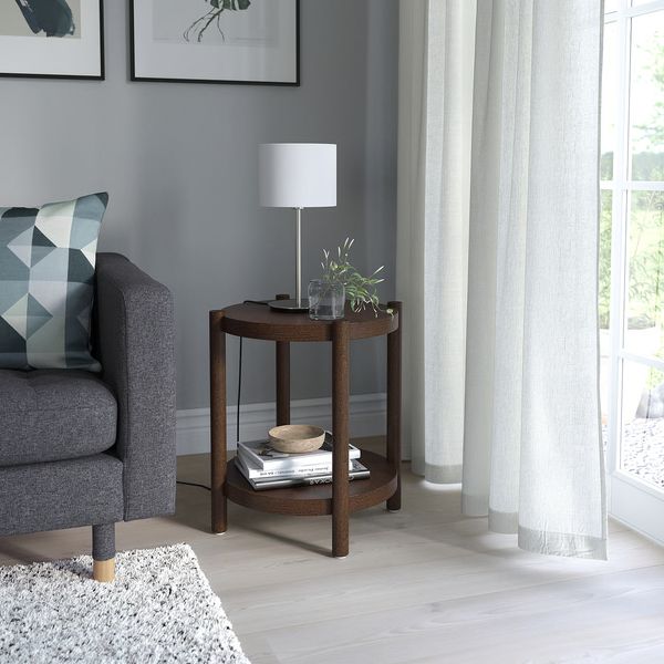 LISTERBY Придиванный столик - темно-коричневый буковый шпон 50 см - фото 2