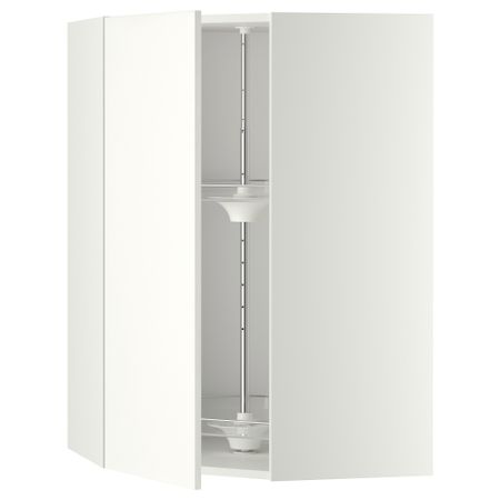 Угловой навесной шкаф с вращающейся секцией МЕТОД, белый, Хэггеби белый