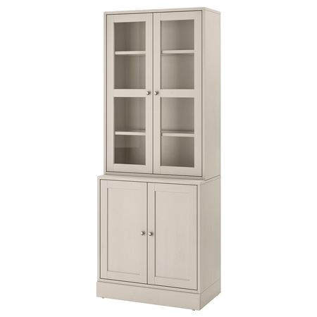 HAVSTA Комбинация для хранения с сткл двр - серо-бежевый 81x47x212 см
