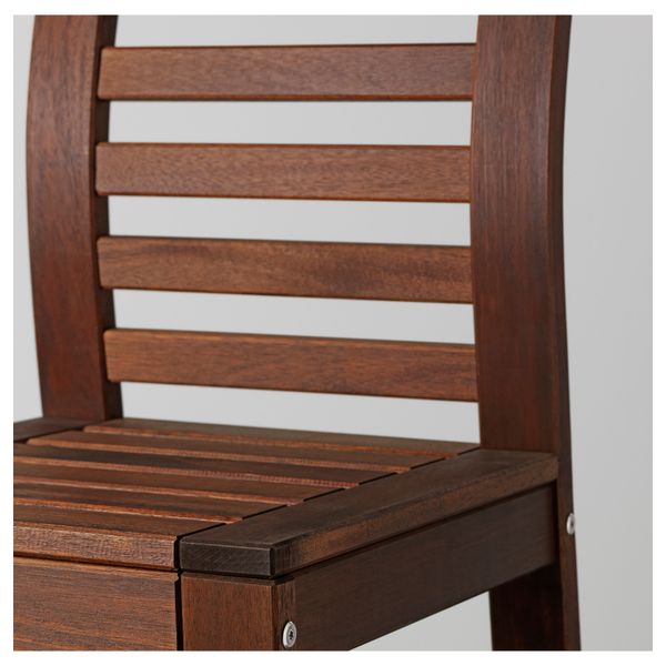 Барный стол и 2 барных стула ЭПЛАРО, коричневая морилка, Нэстон голубой - схема-чертеж с размерами