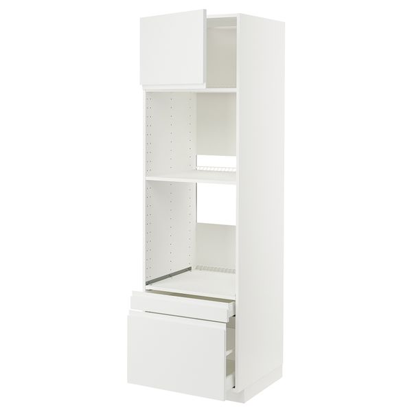 Высокий шкаф для духовки, комбинированный духовка + дверца, 2 ящика, 60x60x200 cm IKEA METOD МЕТОД, MAXIMERA МАКСИМЕРА - фото 1