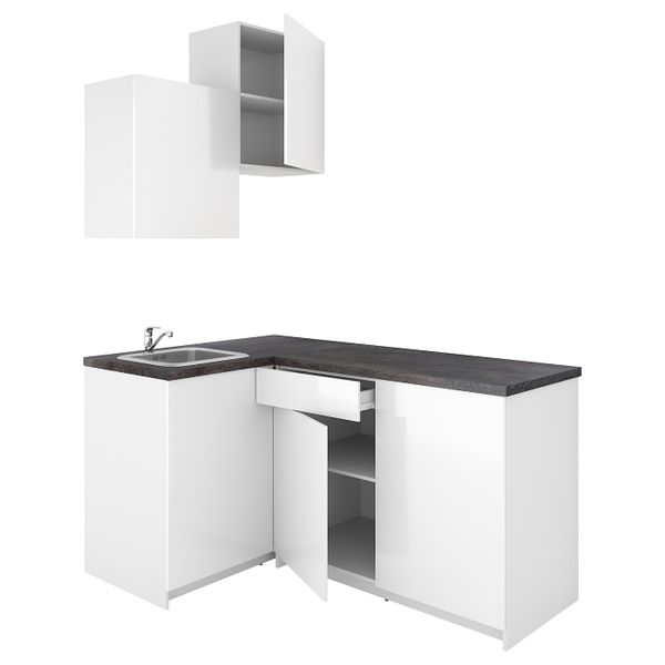 Кухня, глянцевый белый 120x180x260 см IKEA KNOXHULT КНОКСХУЛЬТ 594.045.94 - фото 1