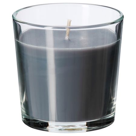 Ароматическая свеча в стакане СИНЛИГ, эффект спа серый, серый (7.5 см)