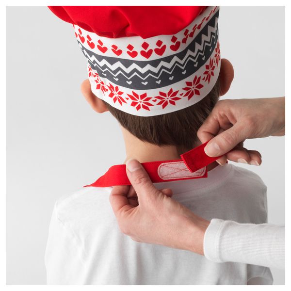 Детский фартук и колпак ВИНТЕР 2017, белый, красный (57 см) - схема-чертеж с размерами