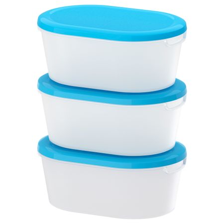 Контейнер ЙЭМКА, прозрачный белый, синий (20x14x8 см)